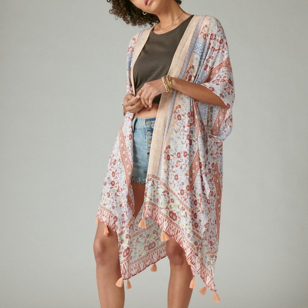 Lucky Brand Printed Boho Kimono